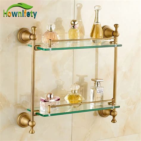 Buy Solid Brass Bathroom Sorage Holder Glass Holder Double Tiers Bathroom