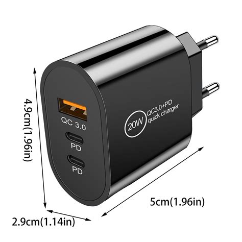 Power Adapters 20w Usb C Fast Charger 2 Port Pd Powered Charger Wall Charger Stand