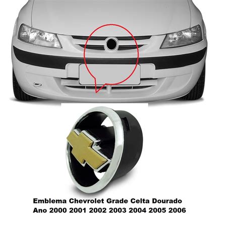 Emblema Grade Celta A Cromado Gravata Dourado Logo