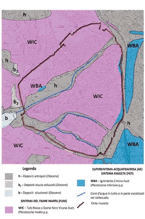 Carta Geologica Schematica Dell Area Del Centro Storico Di Viterbo