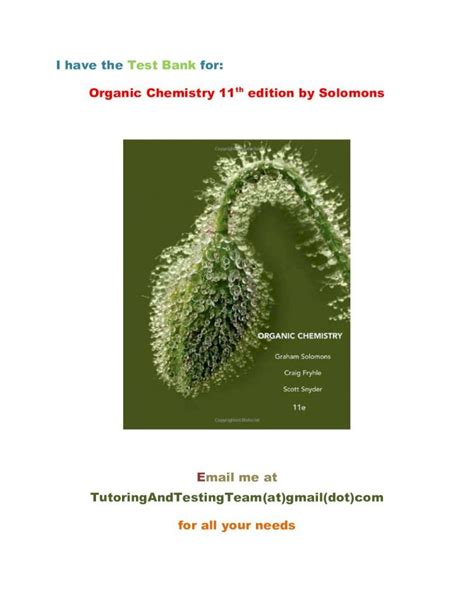 Pdf Test Bank Organic Chemistry Th Edition By Solomons Pdfslide Net