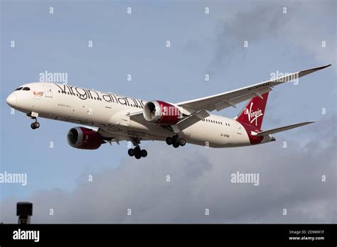 A Virgin Atlantic Boeing Lands At London Heathrow Airport On Th