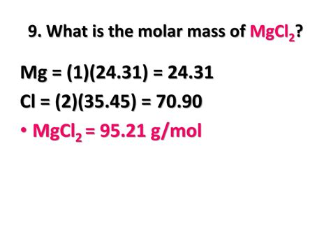 Calculate The Molecular Mass Of Magnesium Chloride Husnahuzepha