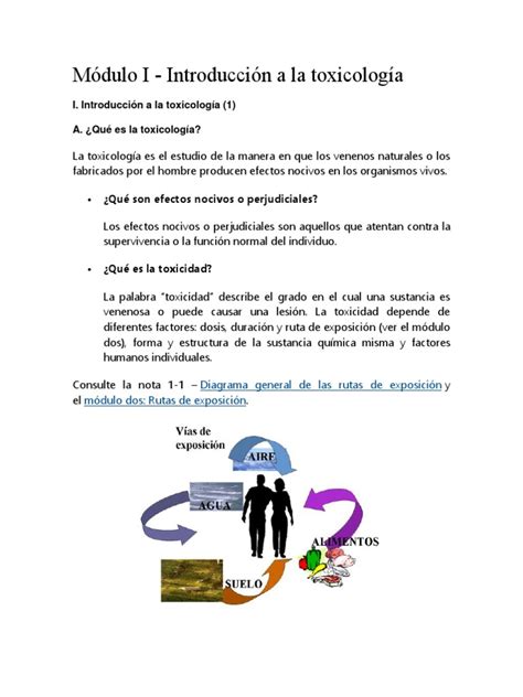 Módulo I Introducción A La Toxicología Pdf Toxicidad Toxicología