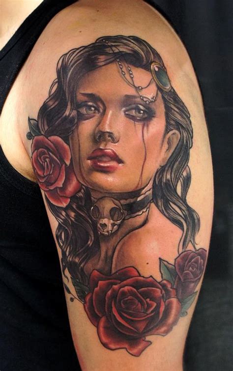 45 Awesome Portrait Tattoo Designs Girl Face Tattoo Tattoo Designs