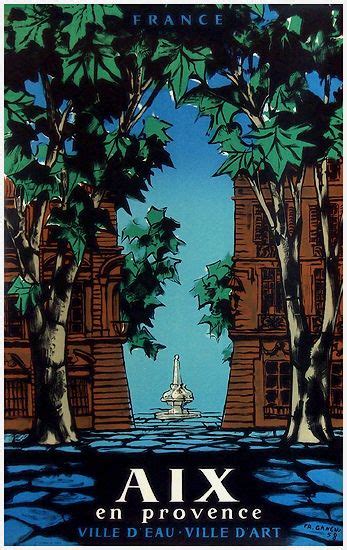 France Aix En Provence Tourism Poster Retro Travel Poster Poster