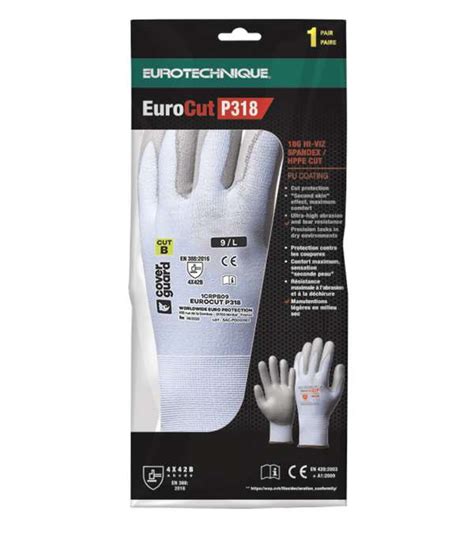 5 Paia Di Guanti Antitaglio Coverguard Eurocut P318 BLU 1CRPB