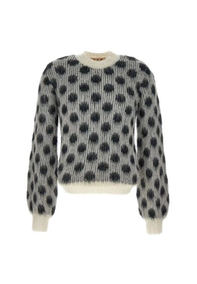 Marni Brushed Fuzzy Wuzzy Mohair Sweater In Black Modesens