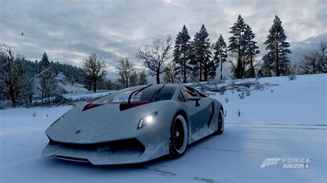 Wallpaper Lamborghini Sesto Elemento Forza Horizon 4 Winter Snow