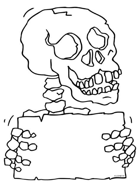 Kleurplaat Griezel Skelet Botten Kleurplatennl