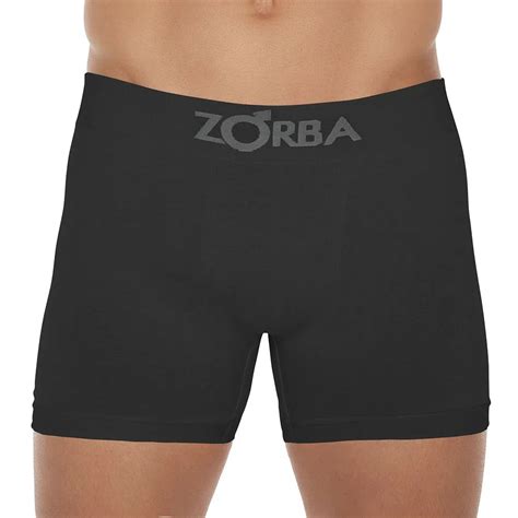 Cueca Zorba Boxer Algod O Preta Sem Costura Escorrega O Pre O