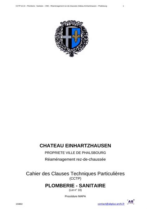 PDF Cahier des Clauses Techniques Particulières Les évacuations