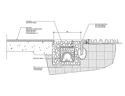 Pool Concrete Cad Drainage Sectional Cad Drawing Details Dwg File Cad