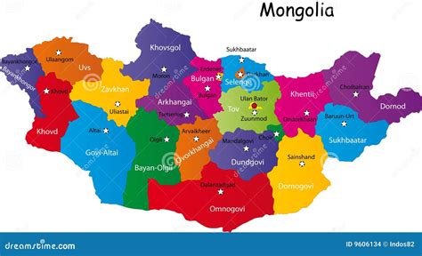 Map Of Mongolia Stock Images - Image: 9606134