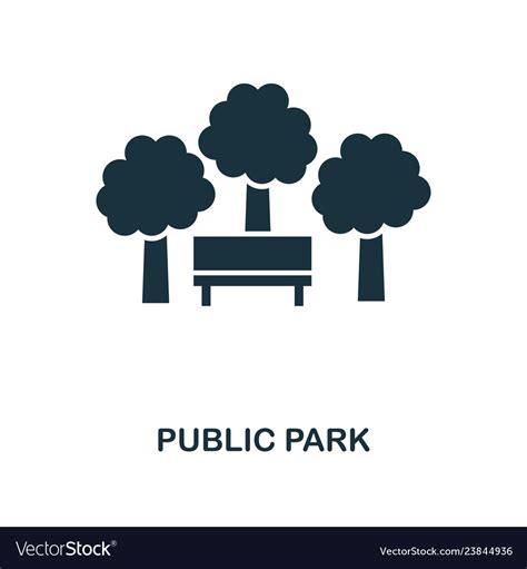 Public Park Icon Monochrome Style Design From Vector Image