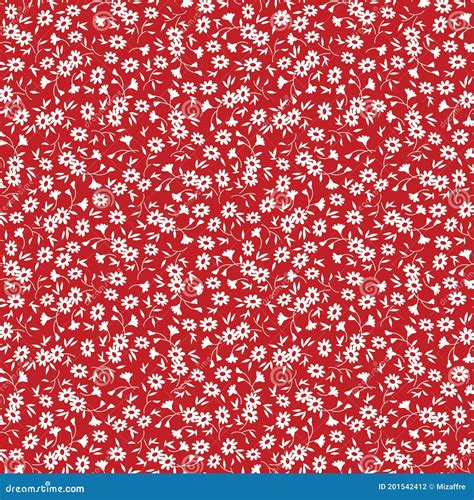 Tiny White Flowers On Blue Background Seamless Pattern Millefiori