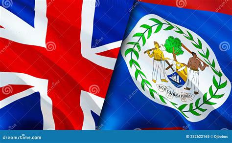 Reino Unido E Sinalizadores De Belize 3d Marcador De Acendimento Papel