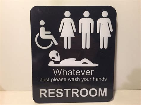 funny bathroom sign 8 1/2 X 10 RESTROOM SIGN Aluminum NEW An alien men ...