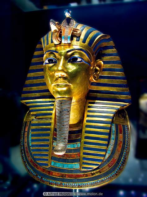 Golden funerary mask of Tutankhamun photo. Tutankhamun, Egyptian National Museum, Cairo, Egypt