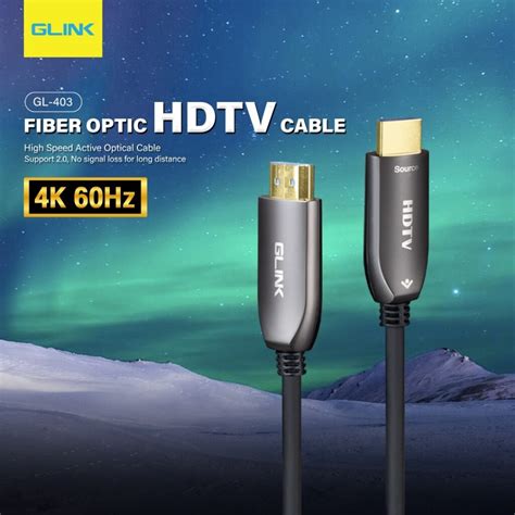 Glink Gl403 Hdtv Fiber Optical 4k Cable สายเคเบิ้ลไฟเบอร์ออฟติก50m70m