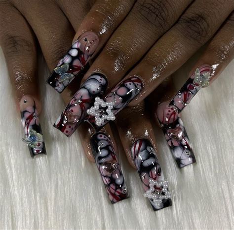 Classy Acrylic Nails Long Square Acrylic Nails Bling Acrylic Nails