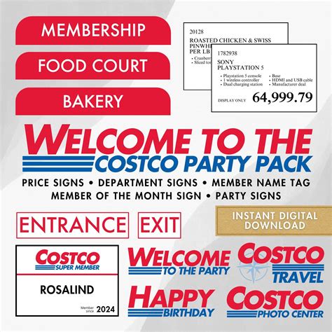 Costco Party Pack Customizable Price Signs Welcome To The Party Sign