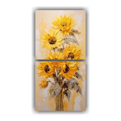 Cuadro Pintura Lienzo Imagen Alegr A De Girasoles Amarillos Decocuadros