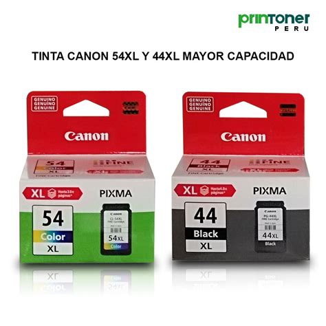 Juego de Tinta Canon CL 54xl Tricolor y PG 44xl Negro Prin Toner Perú