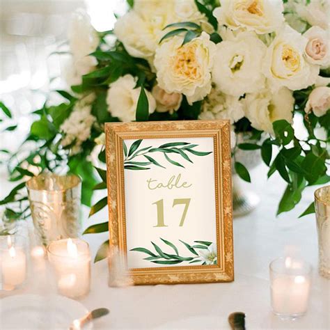 Greenery Wedding Table Number Printable Wedding Table Card - Etsy ...