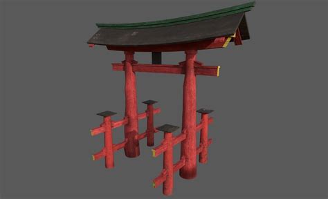 3d Model Torii Japanese Gate Vr Ar Low Poly Cgtrader