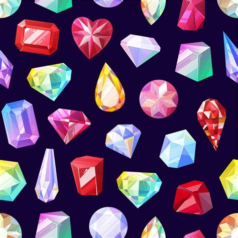 Gems pattern, crystal jewel gemstones background 23486841 Vector Art at ...