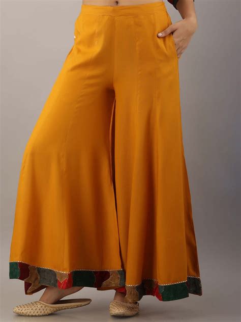 Description Kalini Women Mustard Yellow Printed Kurta With Palazzos