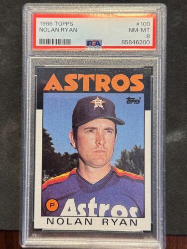 1986 Topps Houston Astros Nolan Ryan PSA 8 100 EBay