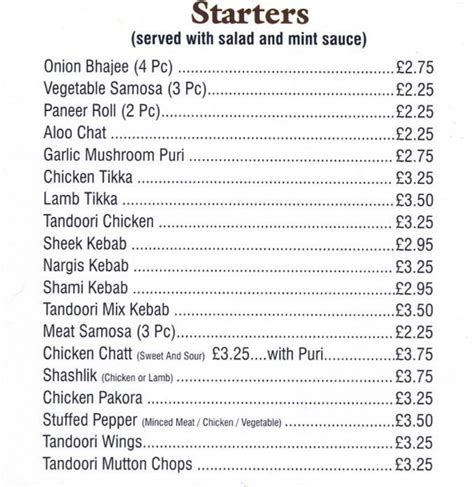 Spice Lounge Willenhall S Full Menu Online