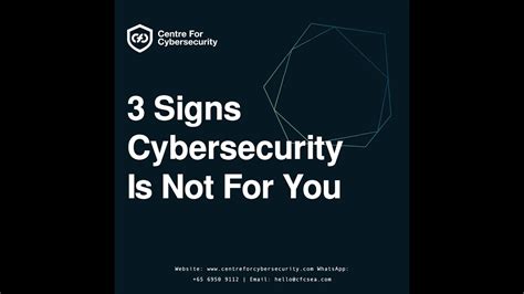 Signs Cybersecurity Is Not For You Youtube