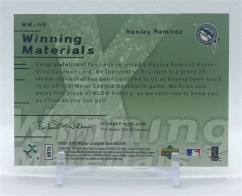 Hanley Ramirez 2007 SPX Winning Materials Triple Relic PATCH 25