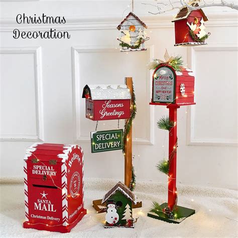 27 2 40 de réduction Boîte À Lettres De Noël En Bois Décor De Maison