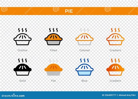 Pie Icon In Different Style Pie Vector Icons Designed In Outline