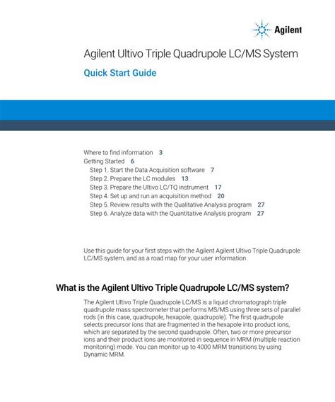 Pdf Agilent Ultivo Triple Quadrupole Lc Ms System Worklists