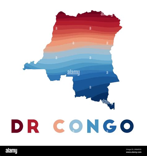 Dr Congo Mapa Mapa Del Pa S Con Hermosas Ondas Geom Tricas En Colores