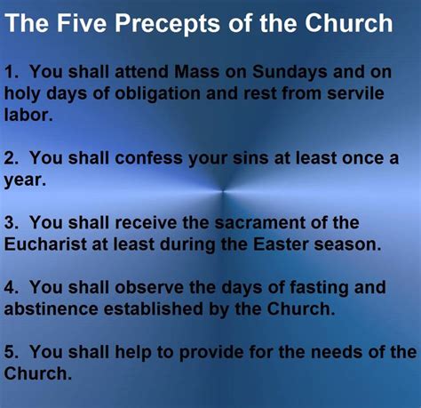 The Five Precepts Of The Church Catholic Dogma Five Precepts Eucharist