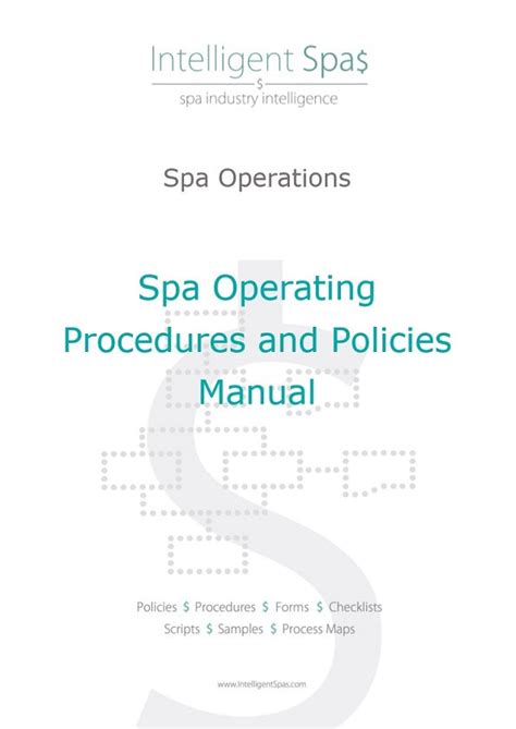 Spa Operating Procedures And Policies Manual Intelligent Spas Pte Ltd