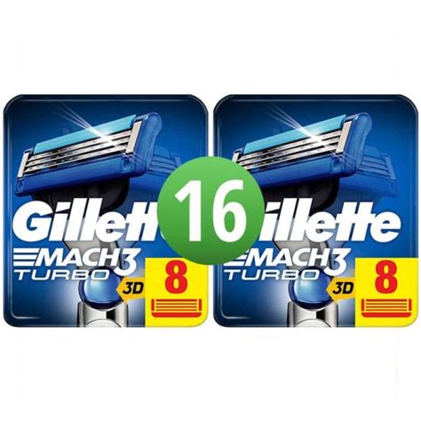 Gillette Mach3 Turbo 3d 16 Scheermesjes