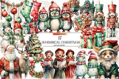 Whimsical Christmas Clipart Bundle Graphic By Ak Artwork Creative Fabrica