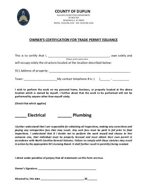 Fillable Online Owner S Certification For Trade Permit Issuance Fax