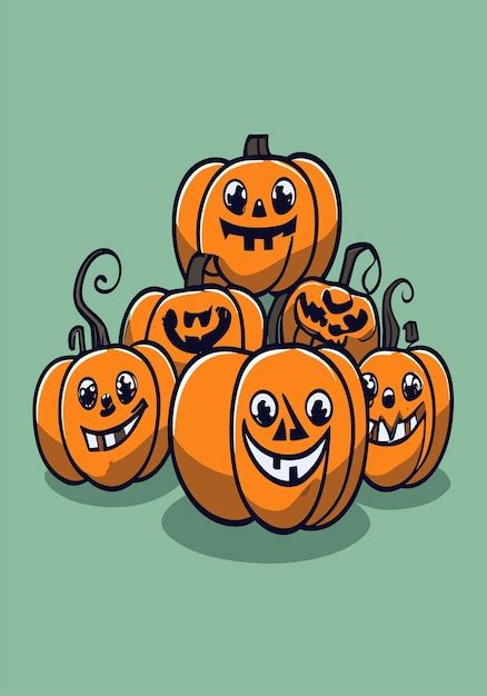 Premium Vector Halloween Pumpkin Patch 2d Vector Design