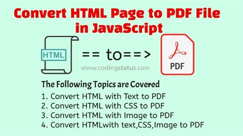 HTML To PDF In JavaScript Convert Web Page To PDF File