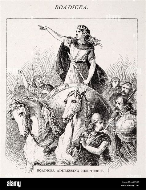 Boadicea Boudicca Queen Iceni British Briton Fight Rome Roman Stock