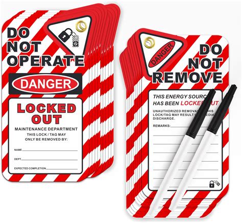 Lockout Tagout Tags 25 Danger Do Not Operate Tags With 25 Zip Ties