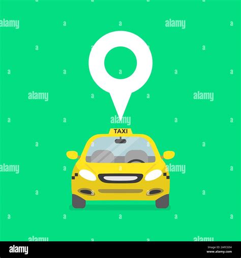 Map Pin With Taxi Car Sign Stock Vector Image And Art Alamy